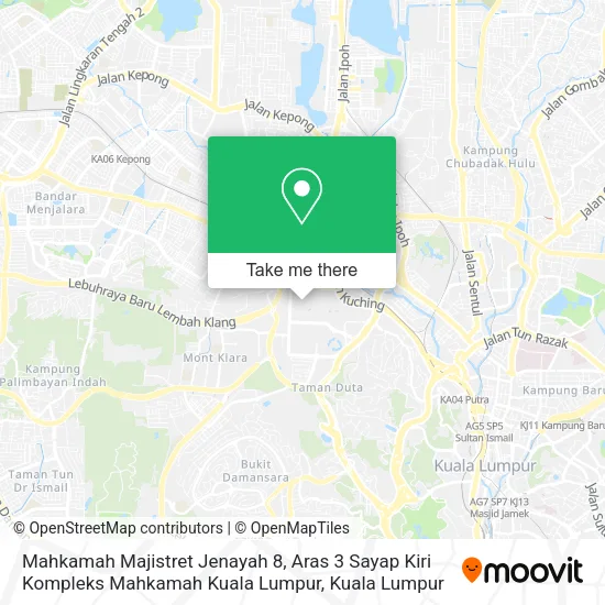 Mahkamah Majistret Jenayah 8, Aras 3 Sayap Kiri Kompleks Mahkamah Kuala Lumpur map