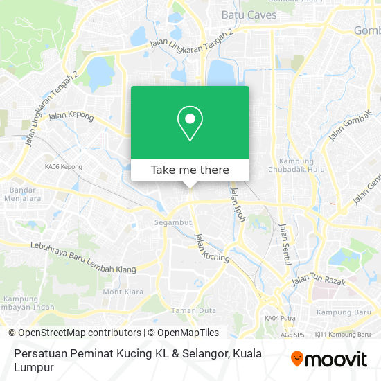 Peta Persatuan Peminat Kucing KL & Selangor