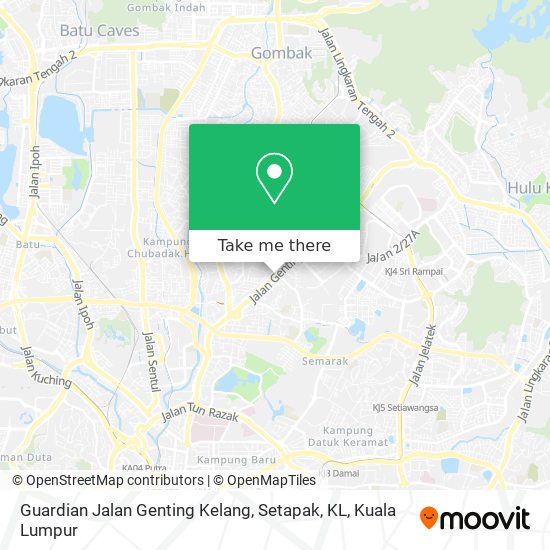 Peta Guardian Jalan Genting Kelang, Setapak, KL