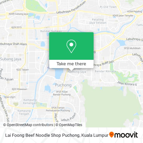 Lai Foong Beef Noodle Shop Puchong map