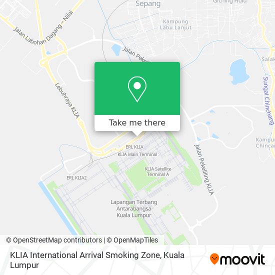 KLIA International Arrival Smoking Zone map