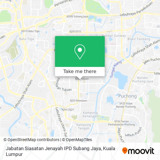 Peta Jabatan Siasatan Jenayah IPD Subang Jaya