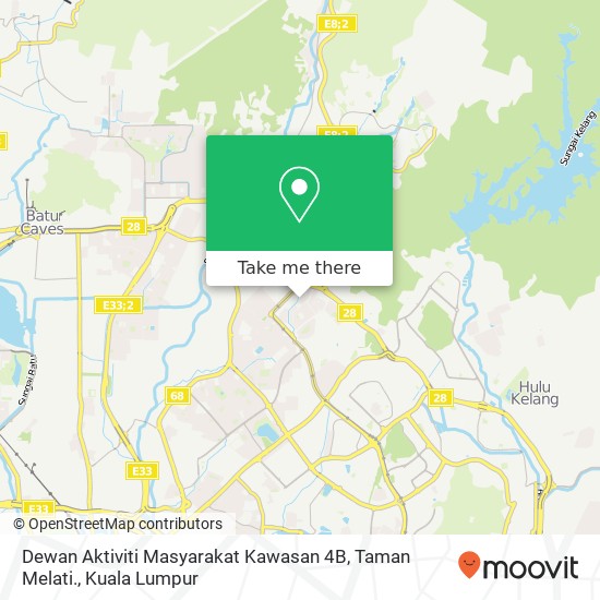 Dewan Aktiviti Masyarakat Kawasan 4B, Taman Melati. map