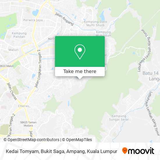Peta Kedai Tomyam, Bukit Saga, Ampang