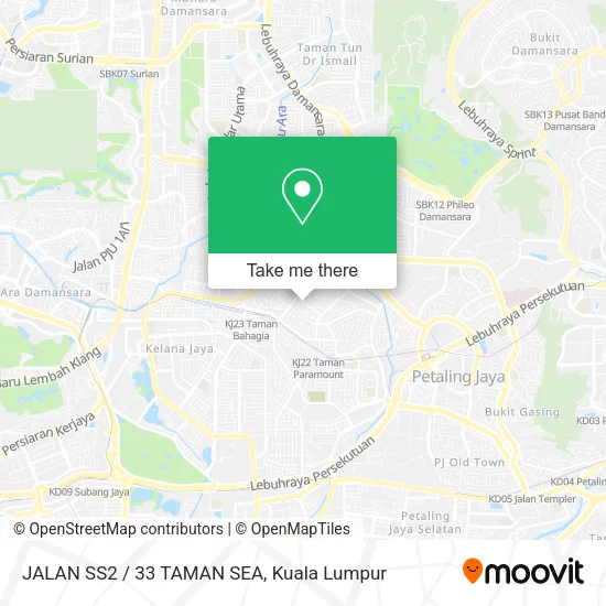 JALAN SS2 / 33 TAMAN SEA map