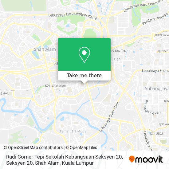 Peta Radi Corner Tepi Sekolah Kebangsaan Seksyen 20, Seksyen 20, Shah Alam