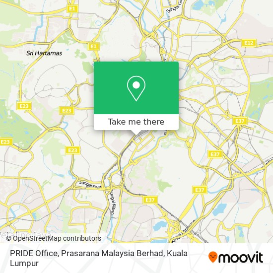 Peta PRIDE Office, Prasarana Malaysia Berhad