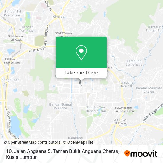 Peta 10, Jalan Angsana 5, Taman Bukit Angsana Cheras