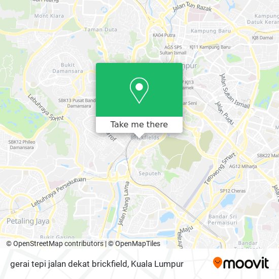 Peta gerai tepi jalan dekat brickfield