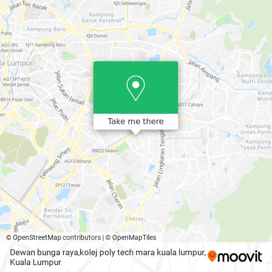 Dewan bunga raya,kolej poly tech mara kuala lumpur map