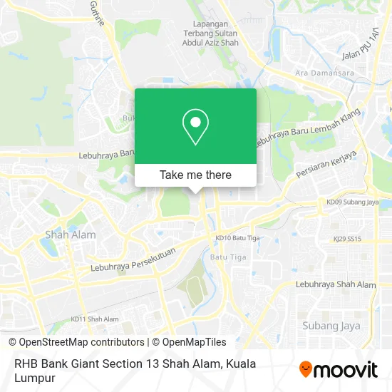 RHB Bank Giant Section 13 Shah Alam map