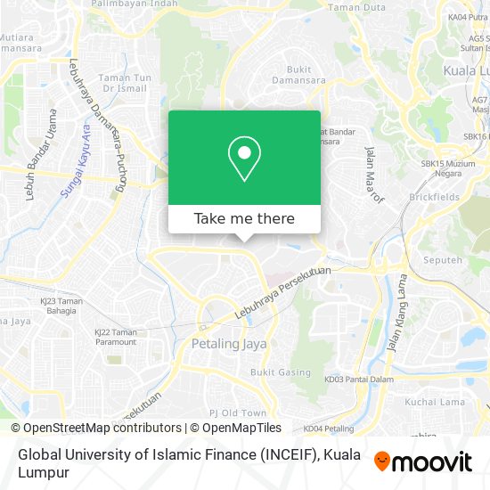 Peta Global University of Islamic Finance (INCEIF)