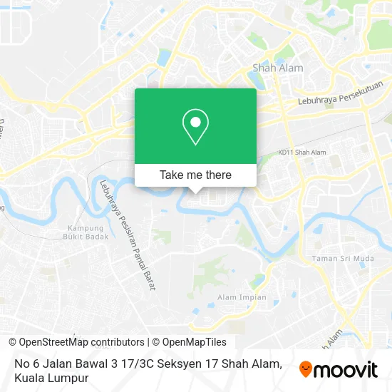 No 6  Jalan Bawal 3 17 / 3C Seksyen 17 Shah Alam map