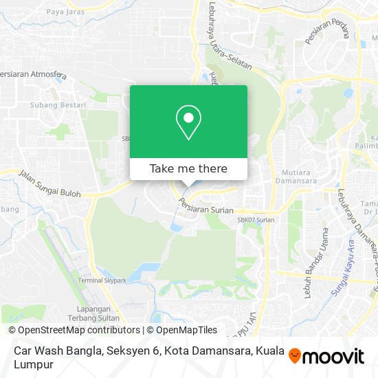 Peta Car Wash Bangla, Seksyen 6, Kota Damansara