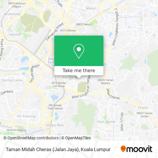 Peta Taman Midah Cheras (Jalan Jaya)