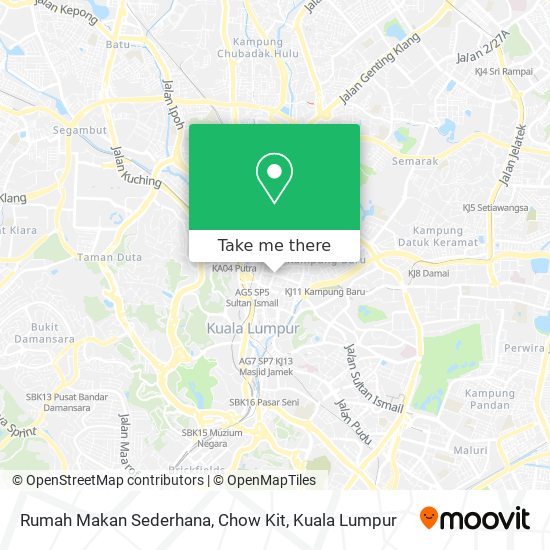 Rumah Makan Sederhana, Chow Kit map