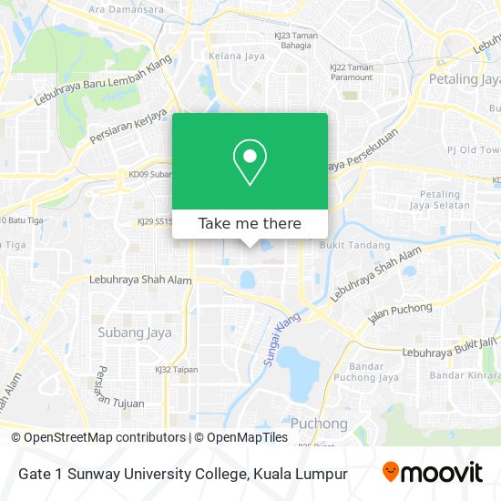 Gate 1 Sunway University College map