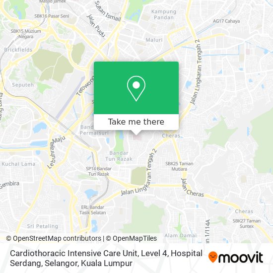Cardiothoracic Intensive Care Unit, Level 4, Hospital Serdang, Selangor map