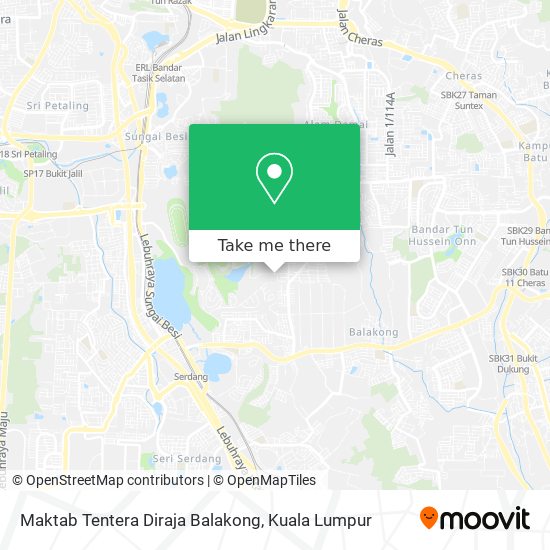 Maktab Tentera Diraja Balakong map