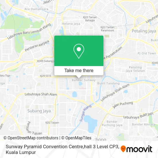 Sunway Pyramid Convention Centre,hall 3 Level CP3 map