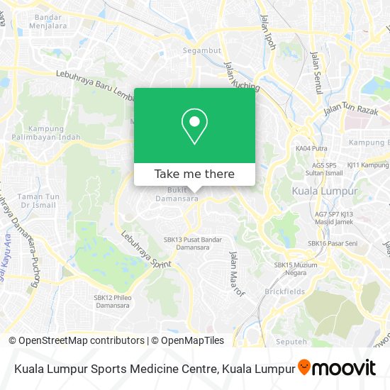 Peta Kuala Lumpur Sports Medicine Centre