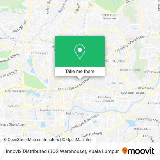 Innovix Distributed (JOS Warehouse) map