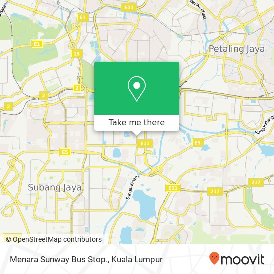 Peta Menara Sunway Bus Stop.