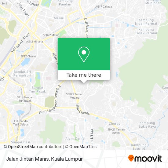 Jalan Jintan Manis map