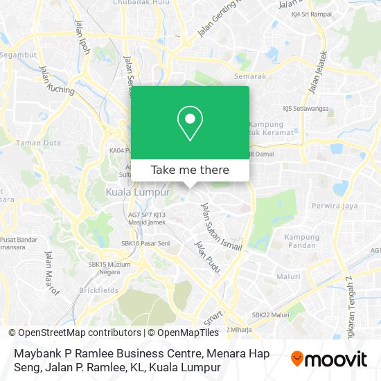 Maybank P Ramlee Business Centre, Menara Hap Seng, Jalan P. Ramlee, KL map