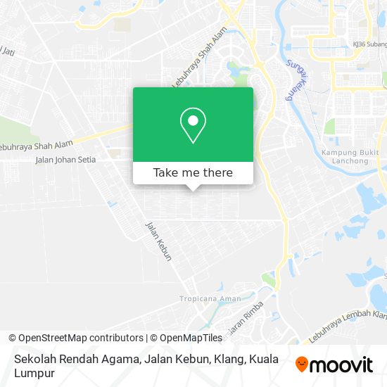 Peta Sekolah Rendah Agama, Jalan Kebun, Klang