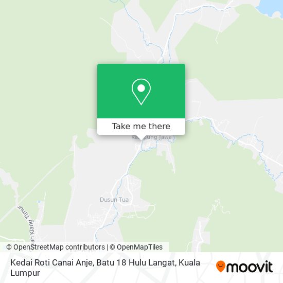 Peta Kedai Roti Canai Anje, Batu 18 Hulu Langat