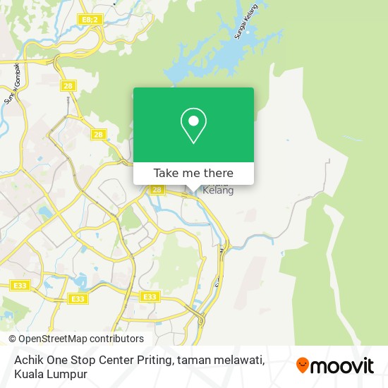 Peta Achik One Stop Center Priting, taman melawati
