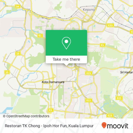 Peta Restoran TK Chong - Ipoh Hor Fun