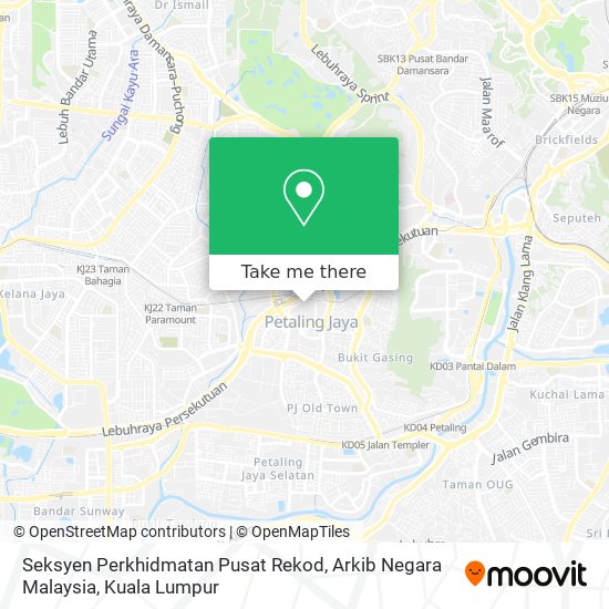Peta Seksyen Perkhidmatan Pusat Rekod, Arkib Negara Malaysia