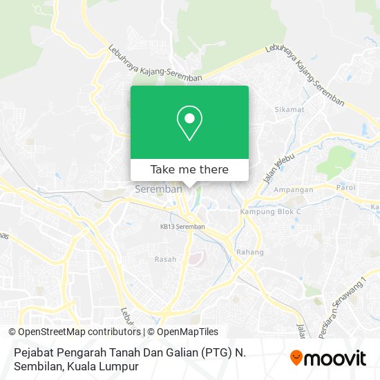 Peta Pejabat Pengarah Tanah Dan Galian (PTG) N. Sembilan