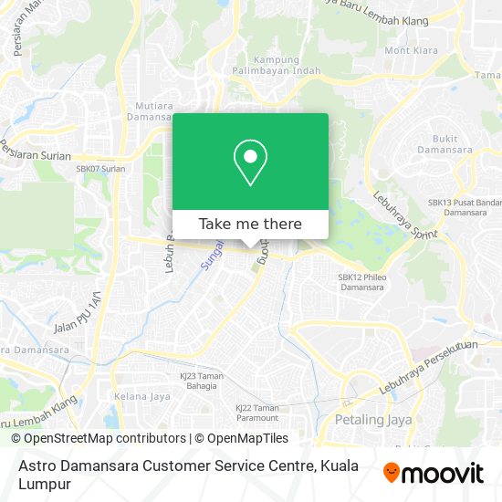 Peta Astro Damansara Customer Service Centre