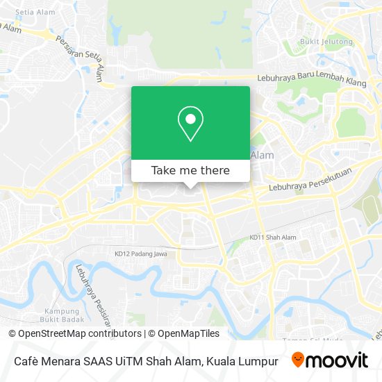 Cafè Menara SAAS UiTM Shah Alam map