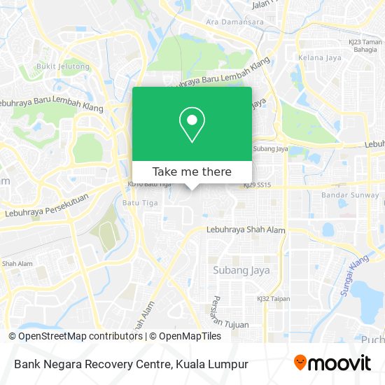 Bank Negara Recovery Centre map