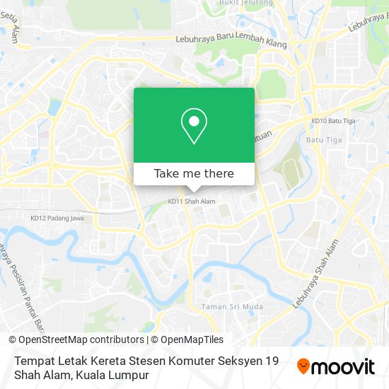 Tempat Letak Kereta Stesen Komuter Seksyen 19 Shah Alam map
