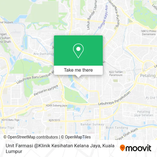 Peta Unit Farmasi @Klinik Kesihatan Kelana Jaya