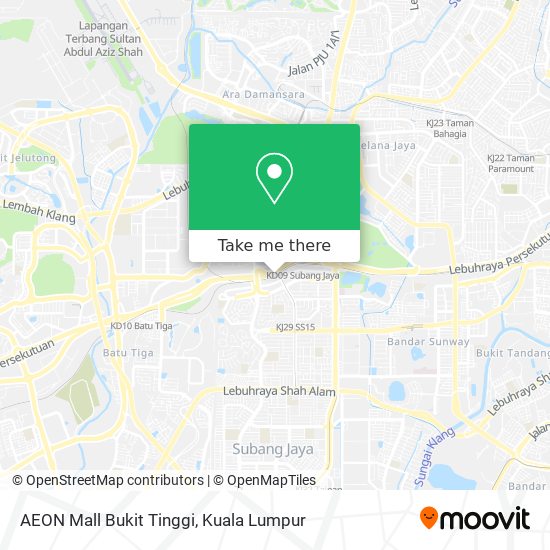 Peta AEON Mall Bukit Tinggi