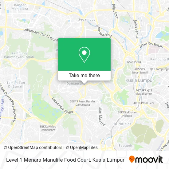 Level 1 Menara Manulife Food Court map