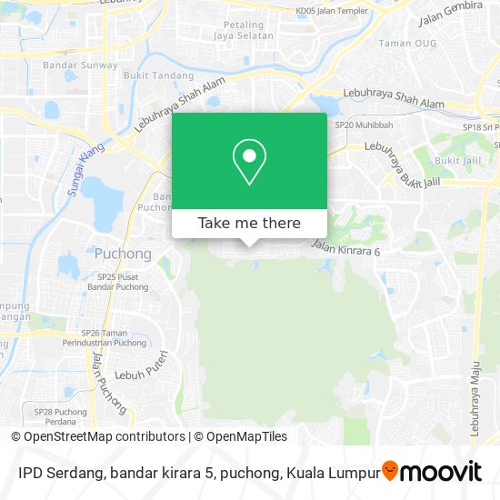 IPD Serdang, bandar kirara 5, puchong map