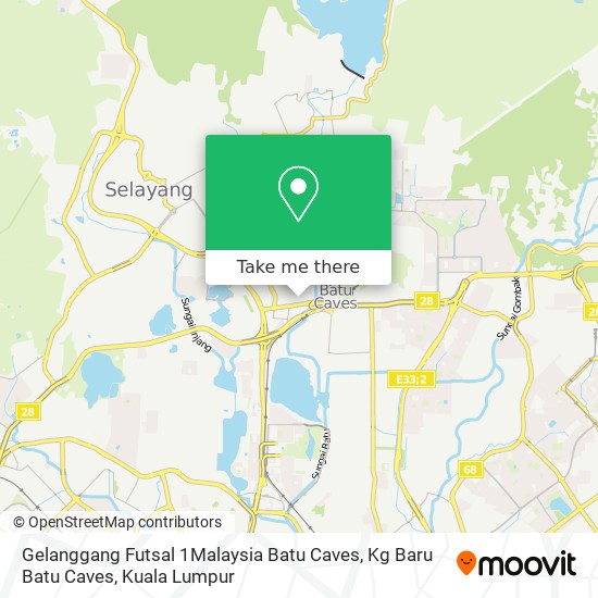 Peta Gelanggang Futsal 1Malaysia Batu Caves, Kg Baru Batu Caves