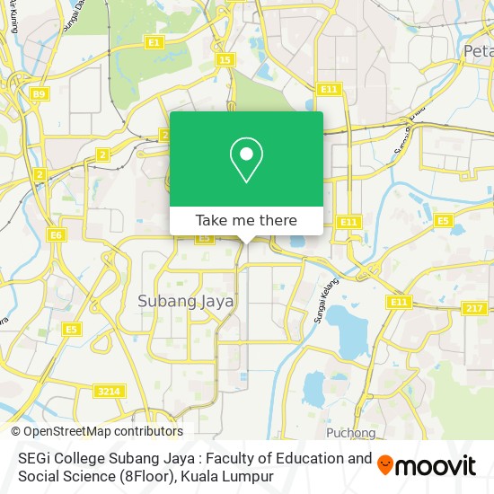 Peta SEGi College Subang Jaya : Faculty of Education and Social Science (8Floor)