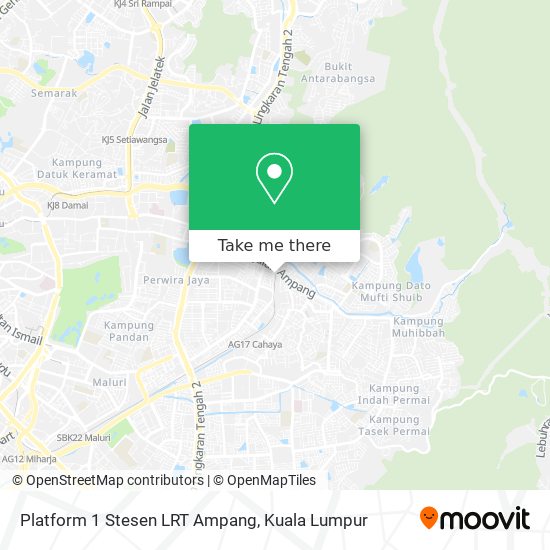 Platform 1 Stesen LRT Ampang map