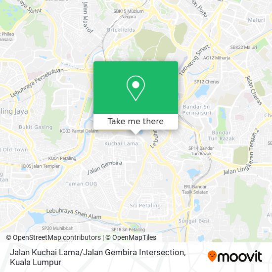 Peta Jalan Kuchai Lama / Jalan Gembira Intersection