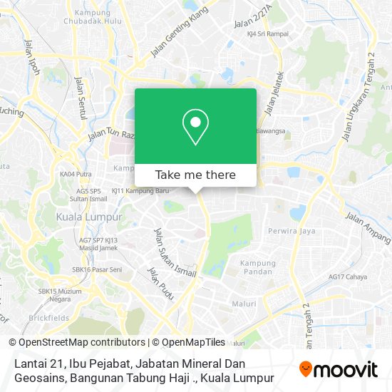 Lantai 21, Ibu Pejabat, Jabatan Mineral Dan Geosains, Bangunan Tabung Haji . map