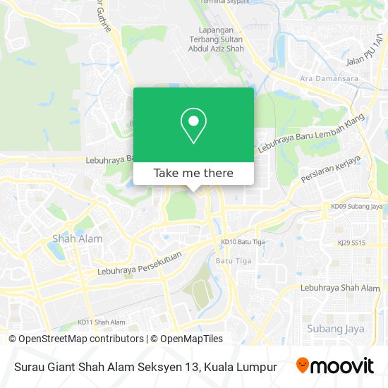Peta Surau Giant Shah Alam Seksyen 13