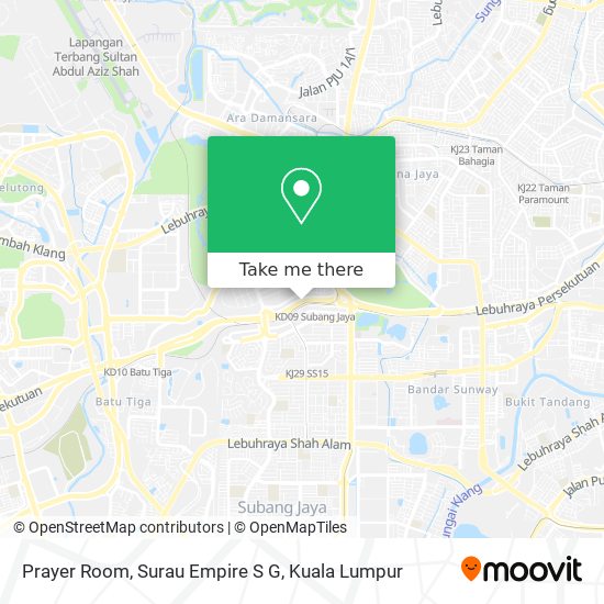 Prayer Room, Surau Empire S G map